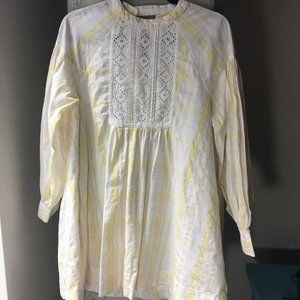 Urban Outfiters Yellow Print Lace Blouse Dress